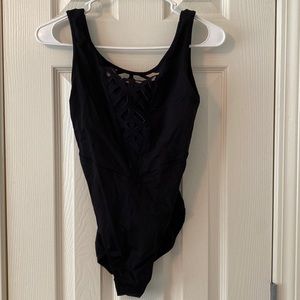Black Mirella Cutout Leotard